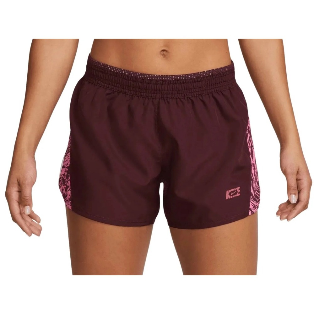 Nike Women's Dri-Fit‎ Running Shorts Burgundy Crush DQ6669-652, Small